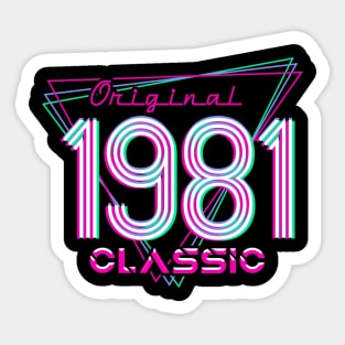 Born In 1981 Throwback Birthday Sticker